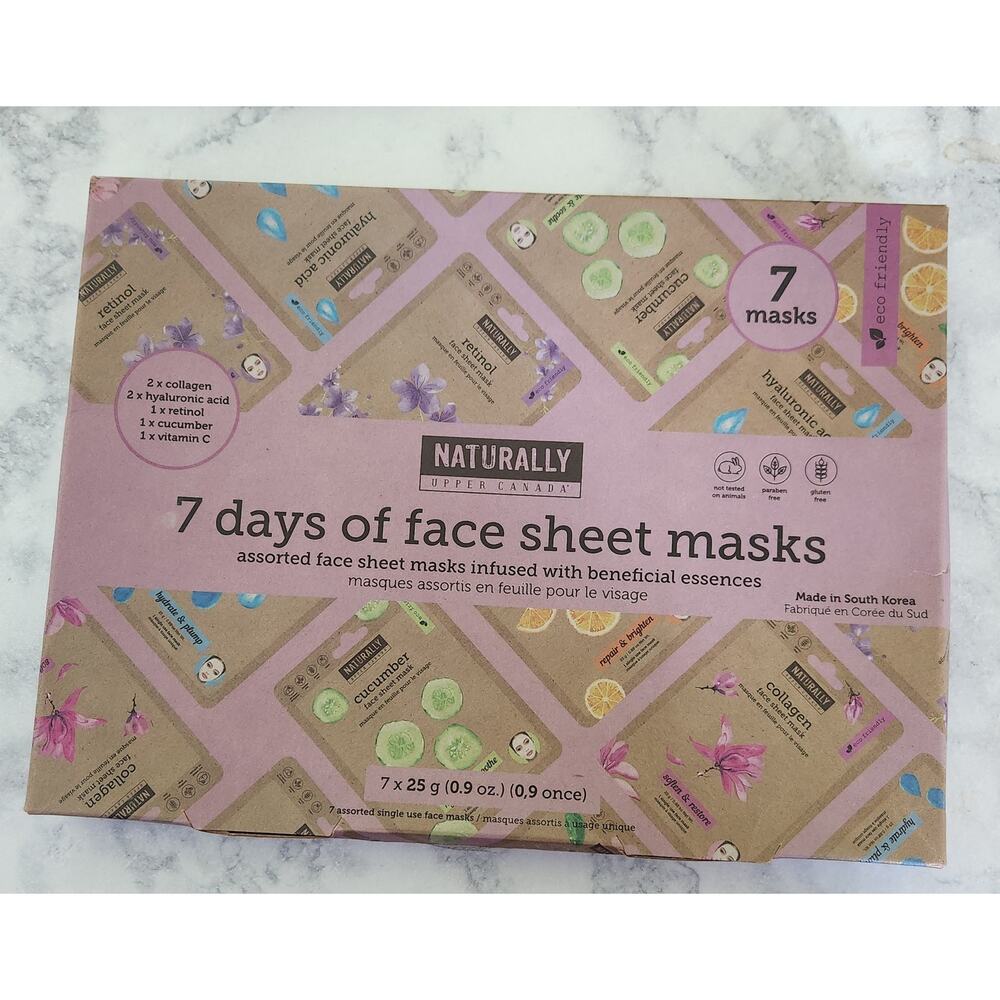 Naturally Upper Canada 7 Days Sheet Mask Set Vitamin Retinal Collagen Infused
